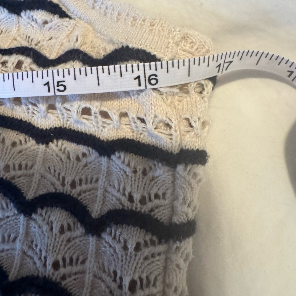 Hollister Crochet Knit Striped Maxi Dress Cream & Navy Blue - Picture 7 of 7